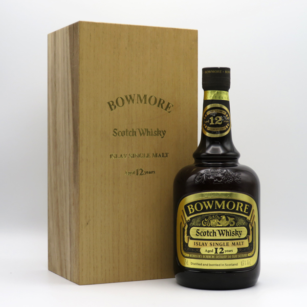 【レトロ：特級従価表示】ボウモア12年 ダンピーボトル 43度 750ml （専用木箱入）の通販は 57,635円