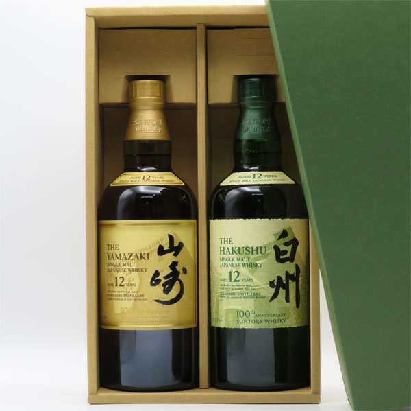 ラッピング無料】【100周年記念蒸溜所ラベル】山崎12年/白州12年 700ml