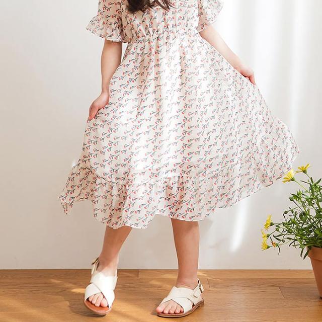 夏新作 Miniroi ミニロイ ワンピース 韓国子供服 女の子 小花柄 フレア 夏 ドレス フリル ゆうパケット送料無料 郵2 Ad 552 の通販はau Pay マーケット Uricca ウリッカ By ブルーポート