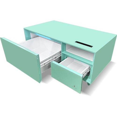 【長期保証付】SAPPHIRE(サファイア) SAPPHIRE by LOOZER SMART TABLE STB80 MINT 冷蔵庫付きスマートテーブル 2ドア 81L