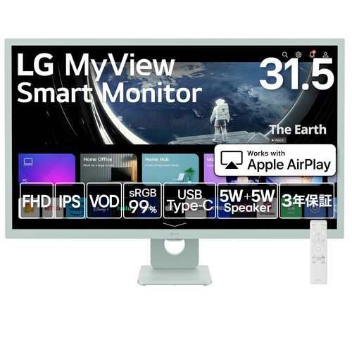 LGエレクトロニクス(LG) 32SR50F-G LG MyView Smart Monitor 31.5型フルHD グリーン webOS搭載ディスプレイ