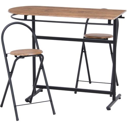不二貿易 【組立品】カウンターテーブル ＆ チェアー ３点セット