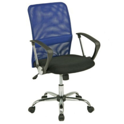 不二貿易 【組立品】メッシュバックチェアー ＨＦ-７８BL ブルーの通販は