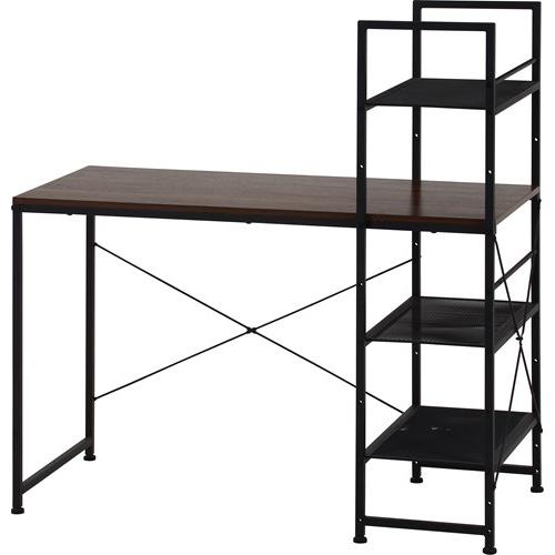 不二貿易 【組立品】左右組み換えラック付きデスク ルカ ＢＲ ブラウン 10,414円