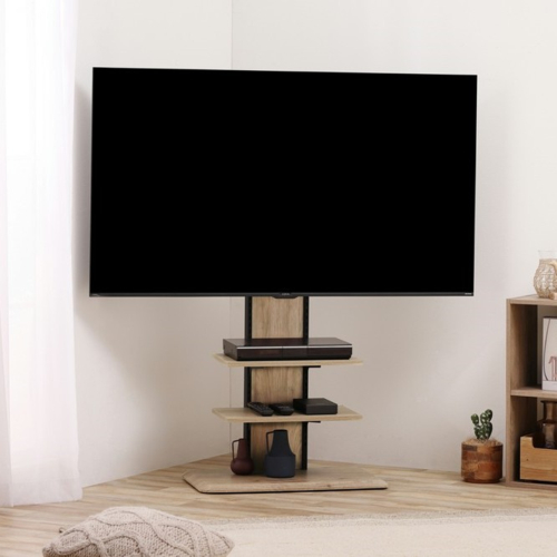アイリスオーヤマ(Iris Ohyama) UTS-700R-LN ライトナチュラル スタンドテレビ台 幅70cm VESA対応 高さ13段階 65V対応_9