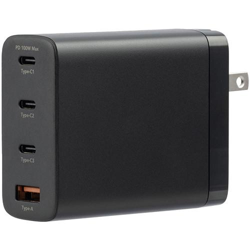 GREEN HOUSE(グリーンハウス) GH-JD4GA-BK(ブラック) 4ポートAC充電器 100Wの通販は