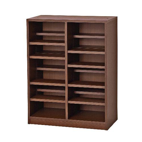 クロシオ 【組立式】40239 国産ダブル棚板本棚 W90 ブラウンの通販は 13,809円