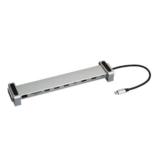 ナカバヤシ UD-C06SL シルバー Type-C10in1PCスタンドドッキングステーション