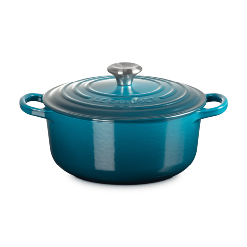 ル・クルーゼ(LE CREUSET) 【日本正規品】鋳物ホーロー鍋 両手鍋 シグニチャー ココット ロンド 20cm ディープティール
