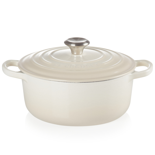 ル・クルーゼ(LE CREUSET) 【日本正規品】鋳物ホーロー鍋 両手鍋 シグニチャー ココット ロンド 20cm メレンゲ ホワイト IH対応