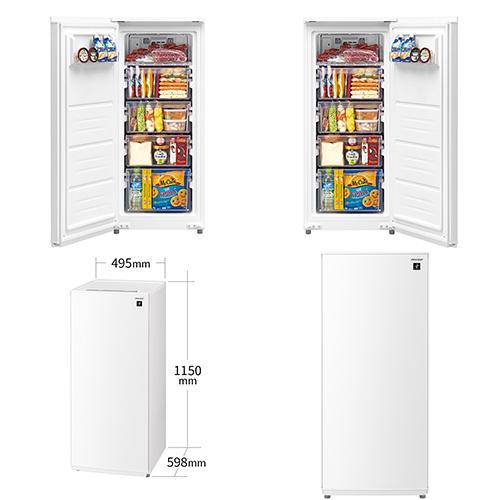 シャープ(SHARP) FJ-HF13H-W スノーホワイト 1ドア冷凍庫 つけかえどっちもドア 126L 幅495mm_2