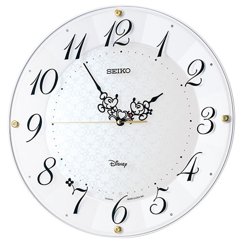 セイコー(SEIKO) FS513W 白パール塗装 Disney 電波掛け時計 Kiss & Heartシリーズ ミッキー ミニー