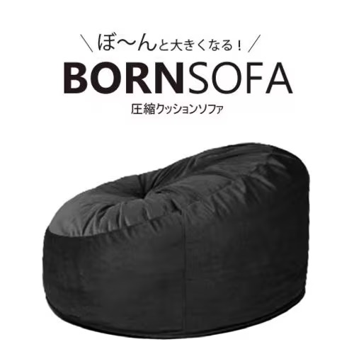 ロイヤル(ROYAL) RC-100/BLACK ブラック ボーンソファ 布 圧縮クッションソファ 1人用