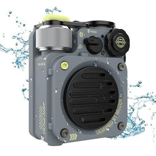 【長期保証付】MUZEN(ミューゼン) MW-PVXI2-MG メタルグレー Wild Mini 第2世代 Bluetooth スピーカー ミリタリースタイル 屋外用のフラッシュライトを装備_1