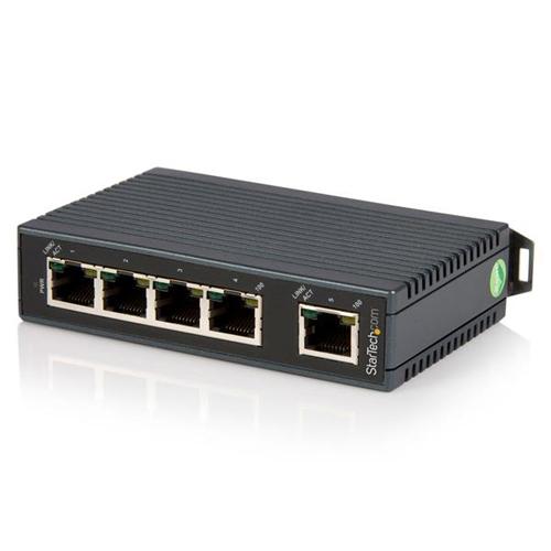 StarTech(スターテック) IES5102 ブラック 産業用スイッチングハブ DINレールに取付け可能 5ポート