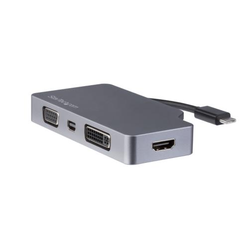 StarTech(スターテック) CDPVDHDMDP2G スペースグレー 4イン1 USB-Cマルチポートアダプタ 4K/60Hz対応