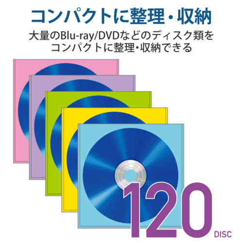 エレコム(ELECOM) CCD-NWB120ASO アソートカラー Blu-ray・CD・DVD対応不織布ケース スタンダード