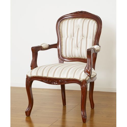 クロシオ 【完成品】マルシェチェアー肘付 ブラウン