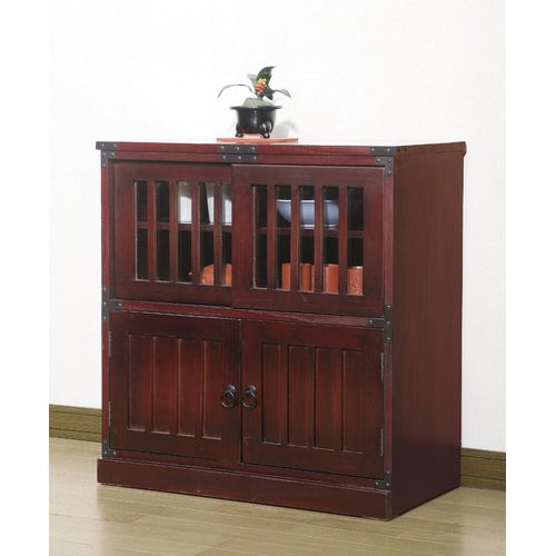 クロシオ 【完成品】民芸調 水屋 水屋箪笥 幅67cm