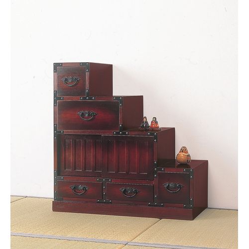 クロシオ 【完成品】民芸調 階段箪笥 右下がり 幅67cm