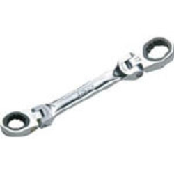 京都機械工具 MR1S-1719F ショートラチェットめがねレンチ 両頭首振りタイプ 17X19mm