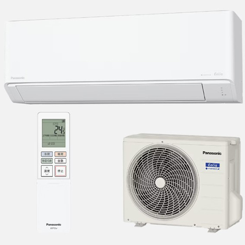 【長期保証付】エアコン 8畳用 標準工事費込み 2.5kW パナソニック エオリア CS-255DJ-W クリスタルホワイト 電源100V クーラー 冷房 暖房 [代引不可]