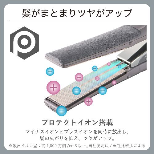 テスコム(TESCOM) NIS500B-H スモーキーグレー ストレート ヘアアイロン 25mm シルクコーティング プロテクトイオン 60~210℃ Nobby by TESCOM_2