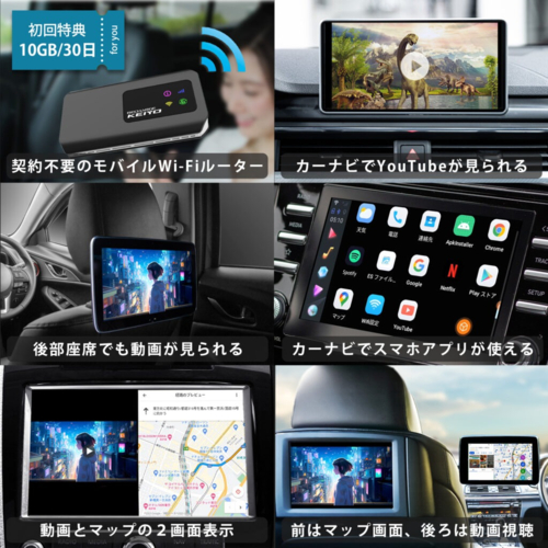 KEIYO(ケイヨー) AN-S129 APP CAST 3 ワイヤレスCarPlay SIM契約不要WiFiルーターHDMI YouTube・Netflix２画面_3