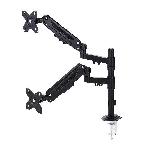 エレコム(ELECOM) DPA-DSP01BK ブラック モニターアーム デュアル 2画面 メカニカルスプリング式 〜40インチ 耐荷重1〜12kg クランプ&グロメット式