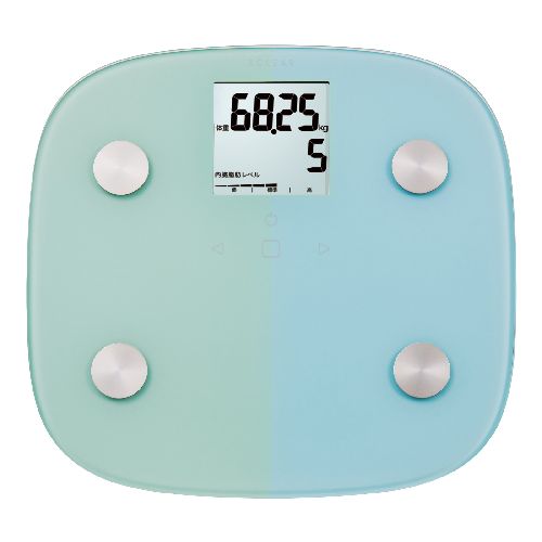 エレコム(ELECOM) HCS-FS010BU(ブルー) 体重計 体組成計 【内臓脂肪レベル/BMI/体脂肪率/骨格筋率/骨量/基礎代謝/など8項目測定】 自動認識