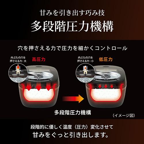 【長期保証付】タイガー魔法瓶(TIGER) 炊飯ジャー 炊飯器 炊きたて 圧力IHジャー炊飯器 1升 JRI-A180-KM マットブラック お手入れ点数2点 内ぶた食洗機対応_4