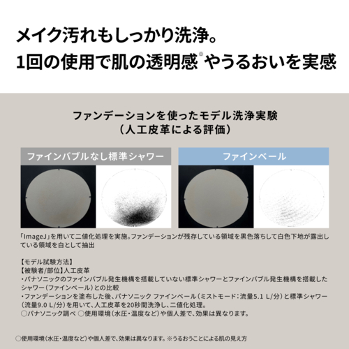 パナソニック(Panasonic) EH-SH50-W ホワイト ファインバブルシャワーヘッド ファインベール 美肌 美髪 メイク汚れ うるおい ５モード