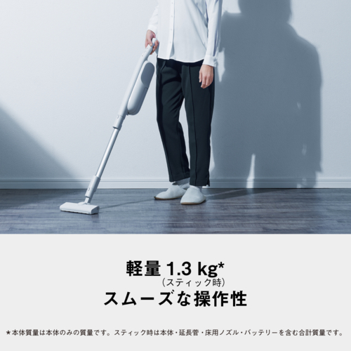 【長期保証付】パナソニック(Panasonic) MC-PB60JY アイボリー 紙パック式コードレススティック掃除機_2
