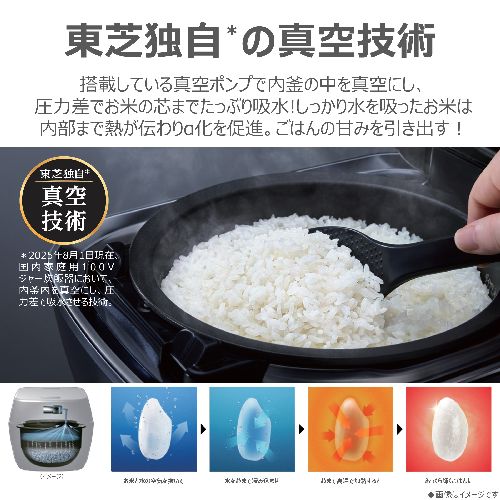 東芝(TOSHIBA) RC-6MGX-W グランホワイト 炎匠炊き 真空ＩＨ炊飯器 3.5合炊き