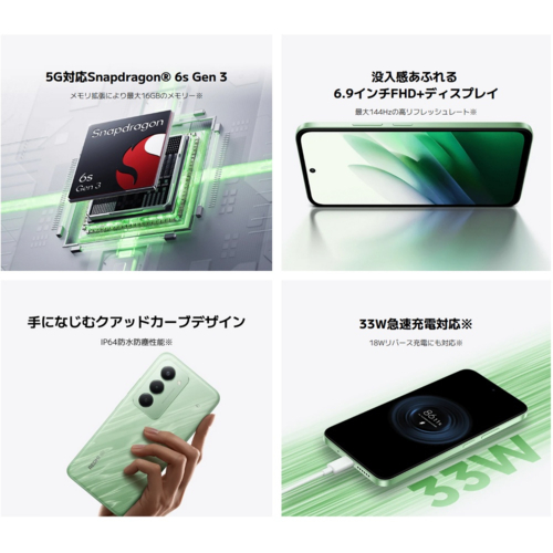 Xiaomi(シャオミ) REDMI 15 5G 6.9型 8GB/256GB リップルグリーン SIMフリースマートフォン MZB0L90JP_2