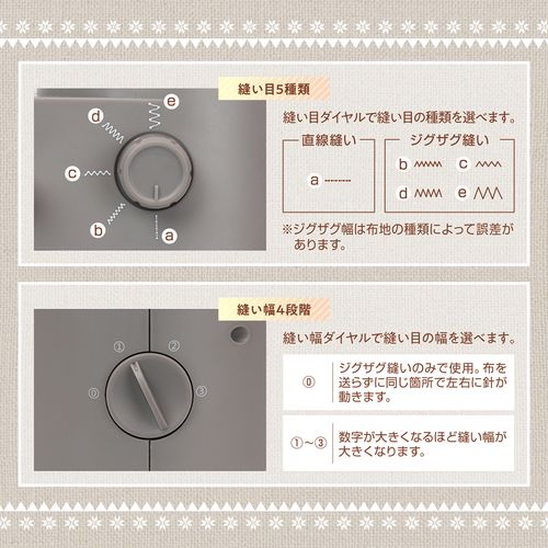 【長期保証付】マクロス(macros) MEH-164 台座付き小型ホームミシン クラッフィー_5
