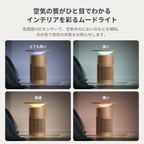 【長期保証付】SwitchBot(スイッチボット) SwitchBot 空気清浄機 Table W5302312 ナチュラルウッド　サイドテーブル　ムードライト　ワイヤレス充電器　適用床面積　〜25畳_5