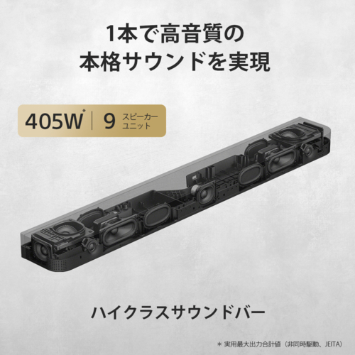 ソニー(SONY) HT-A7100 サウンドバー BRAVIA Theatre Bar 7 360 Spatial Sound Mapping対応 スピーカーユニット9基搭載_2