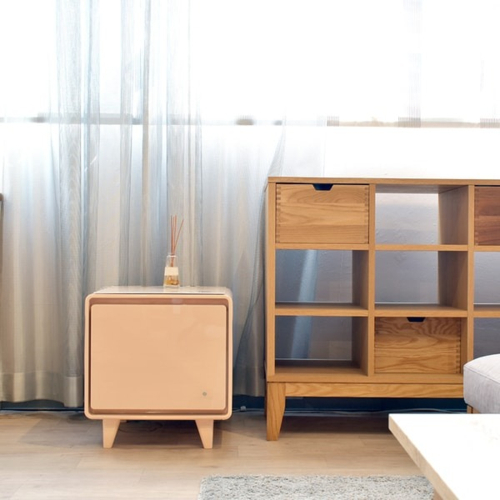 【長期保証付】SAPPHIRE(サファイア) SAPPHIRE by LOOZER SMART TABLE STB30 APRICOT 冷蔵庫付きスマートテーブル 1ドア30L_3