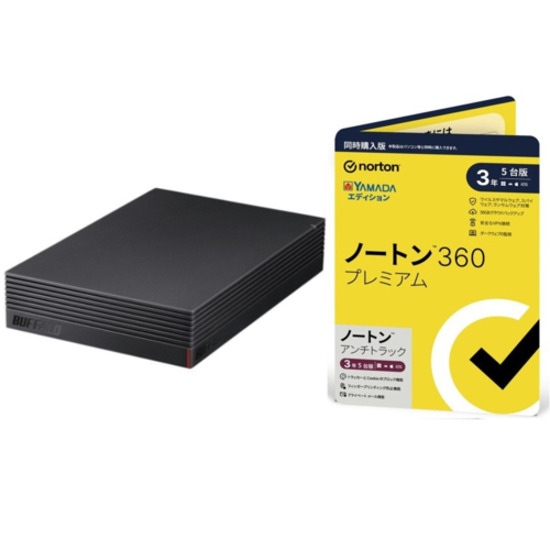 HD-EDS4U3-BE 4TB + ノートン 360 プレミアム/ アンチトラック 同時購入 3年5台版 ヤマダエディションセット