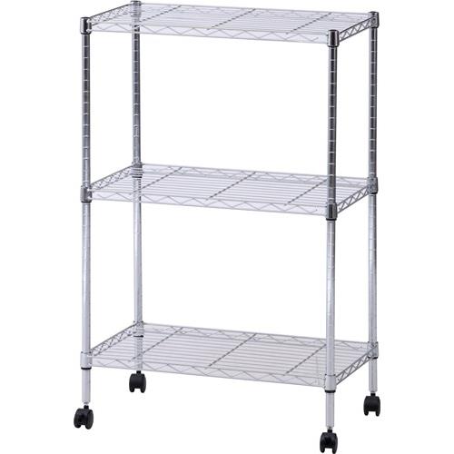 不二貿易 【組立品】メタルマルチシェルフ３段６０ クロム ＭＳ−６３５９３ＣＲ