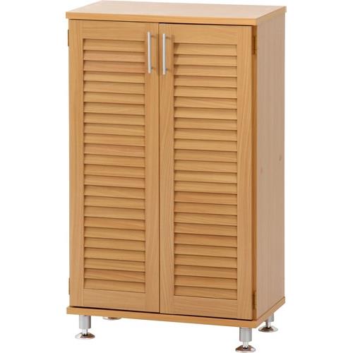 不二貿易 【組立品】ルーバーシューズボックス ナチュラル