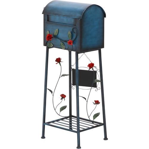 不二貿易 【組立品】メールボックス ローズ横型 ブルー ブルーの通販は 8,545円