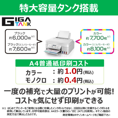 CANON(キヤノン) ギガタンク G3390WH ホワイト インクジェットプリンター A4対応 G3390_1