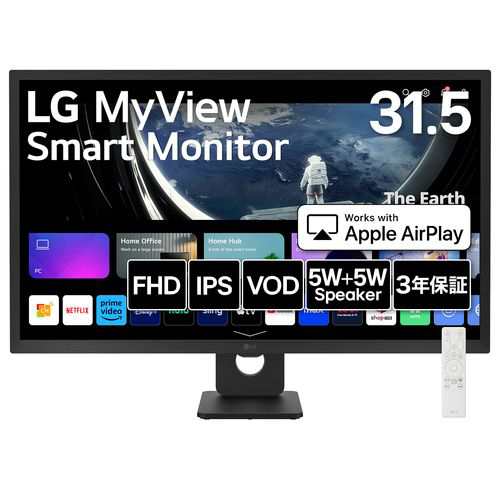 LGエレクトロニクス(LG) 32SR50F-B LG MyView Smart Monitor 31.5型フルHD ブラック webOS搭載ディスプレイ