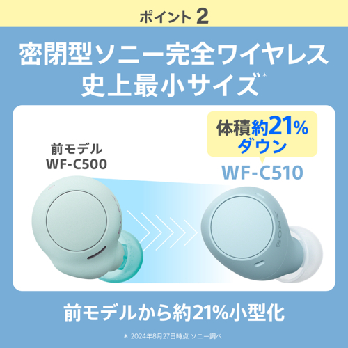 ソニー(SONY) WF-C510-L ブルー 完全ワイヤレスイヤホン Bluetooth5.3 外音取込機能_4