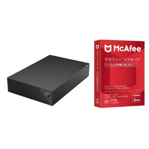 ＜HD-SGDA8U3-B Seagate製ドライブ内蔵 CMR方式採用 HDD 8TB + マカフィー リブセーフ 3年 同時購入版＞