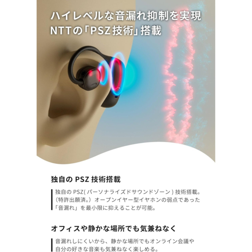 NTTソノリティ(エヌティーティーソノリティ) MBN001 C ホワイトベージュ nwm耳スピ 耳かけ型ワイヤレスイヤホン Bluetooth5.3_3