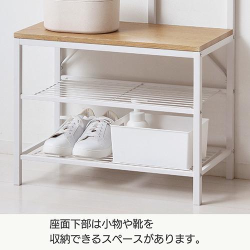 クロシオ 【組立式】62229 多機能ハンガーラック ミラー付 ナチュラル_10