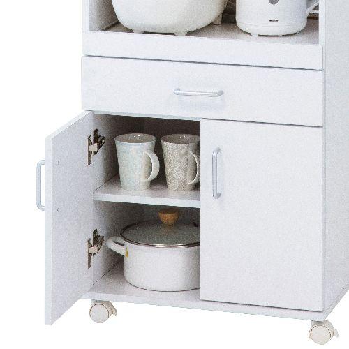 クロシオ 【組立式】65703 らくらくレンジワゴン ホワイト シューズラック